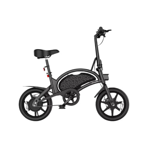 Jetson Bolt Pro Foldable E-Bike side profile showing compact frame, ergonomic seat, and electric motor design.