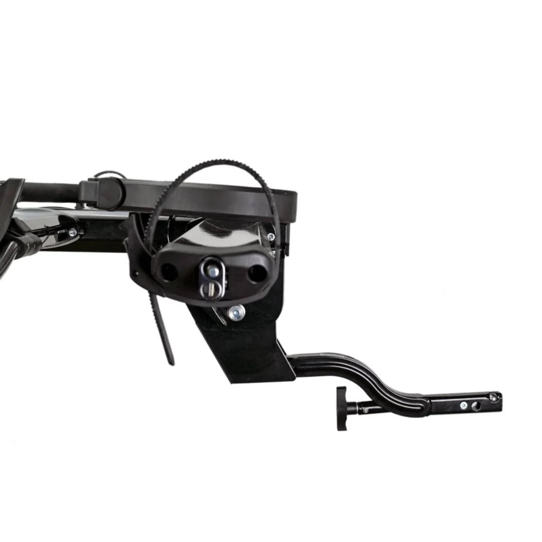 Hitch-mounted rack shown detached, emphasizing hitch and mounting design.