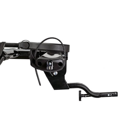 Hitch-mounted rack shown detached, emphasizing hitch and mounting design.