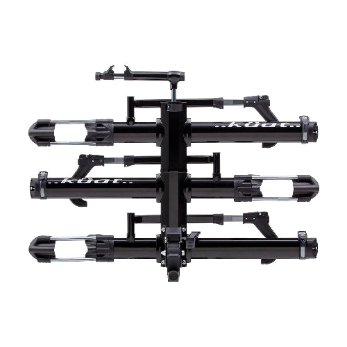 Küat NV 2.0 hitch bike rack 2-inch black version configured to carry 3 bikes