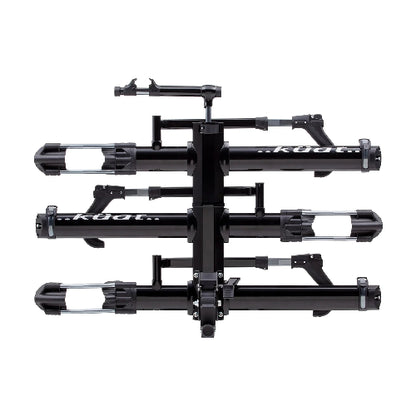 Küat NV 2.0 hitch bike rack 2-inch black version configured to carry 3 bikes