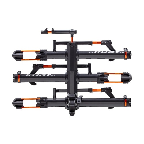 Küat NV 2.0 hitch bike rack 2-inch orange configuration to carry 3 bikes