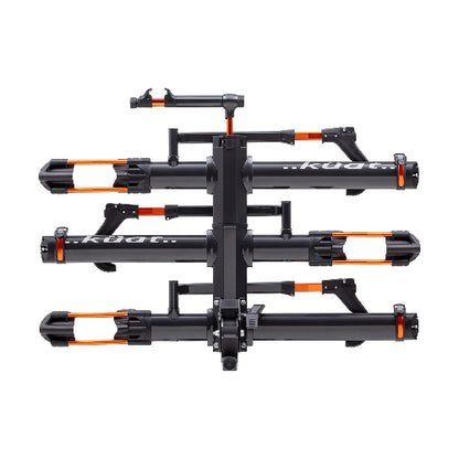 Küat NV 2.0 hitch bike rack 2-inch orange configuration to carry 3 bikes