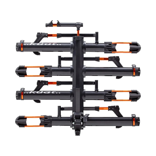 Küat NV 2.0 hitch bike rack 2-inch orange accent model with 4-bike carrying capacity