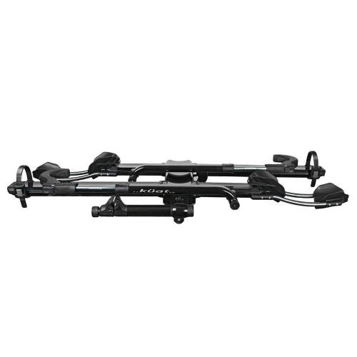 Küat NV 2.0 side view folded hitch bike rack with visible logo