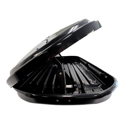 Low profile alpine cargo box side opening design with easy-access wide loading capacity