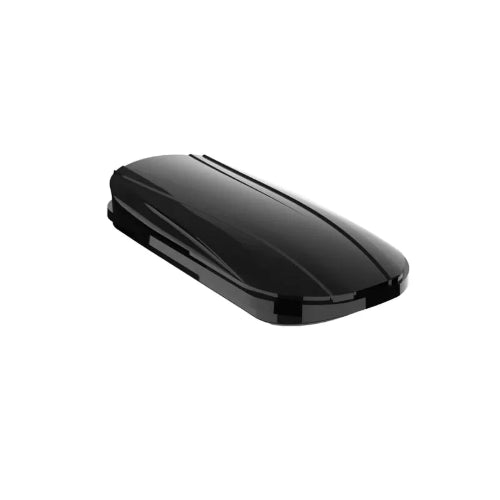 Leaf AO roof cargo box with streamlined lid shape to reduce wind drag and cabin noise