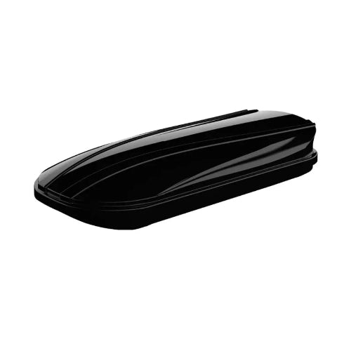 Leaf AO roof cargo box in black with aerodynamic low-profile lid for rooftop cargo storage