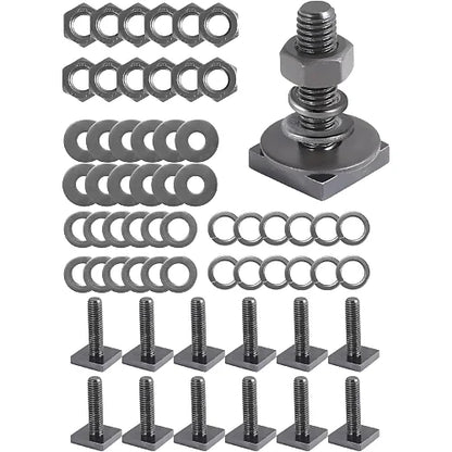 Full M8 T-bolt hardware kit with 12 bolts, washers, and nuts
