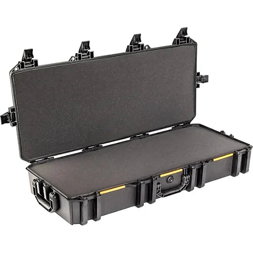 Open Pelican V700 Vault Case showing protective foam interior