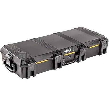 Pelican V700 Vault Takedown Case angled top view with yellow latches