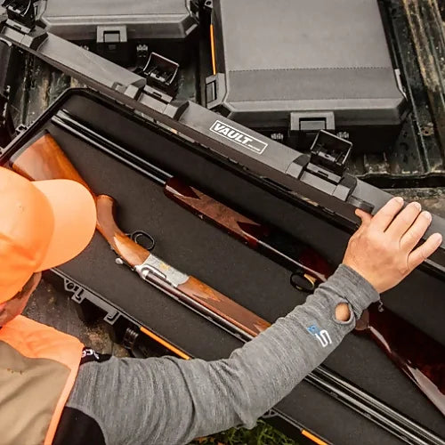 Pelican V800E Vault Case used outdoors with field gear