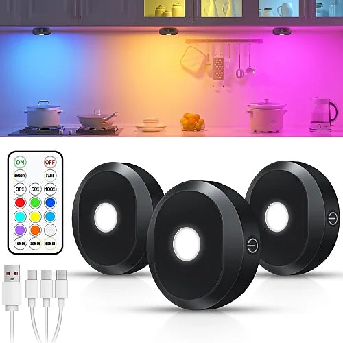 Magnetic Rechargeable Puck Light – RGB Wireless LED