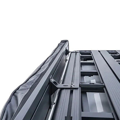 Mounting bracket attached to Pioneer Platform rack for Batwing Awning