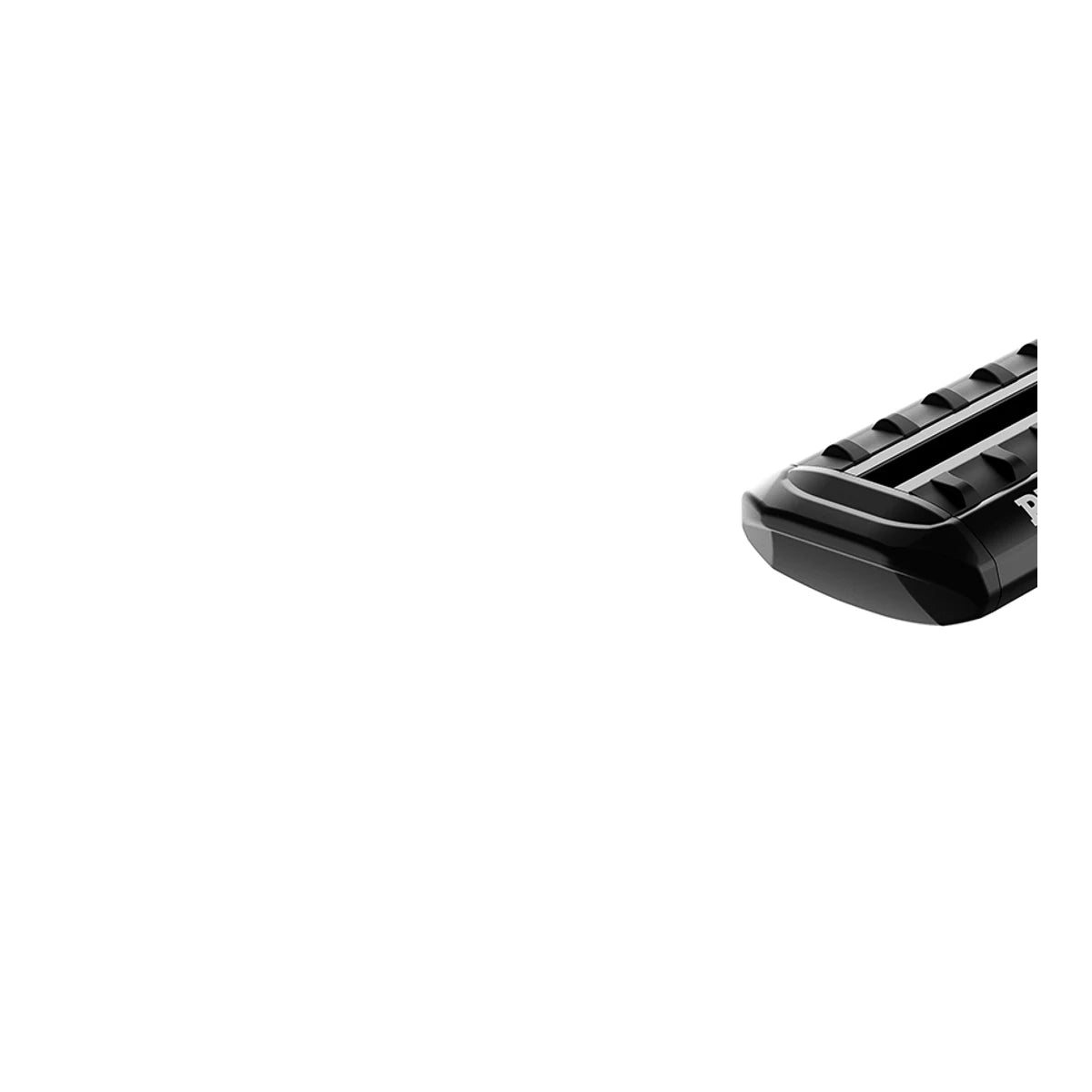 Close-up of Rhino-Rack Sportz Bar end cap and aerodynamic profile