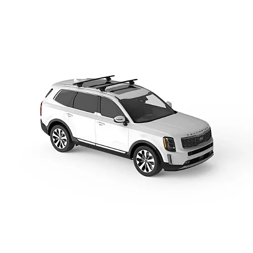 SUV roof setup equipped with SightLine towers and crossbars for multi-sport roof rack systems