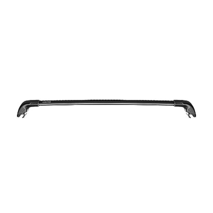 Thule AeroBlade Edge black crossbar viewed from side showing aerodynamic low-profile design