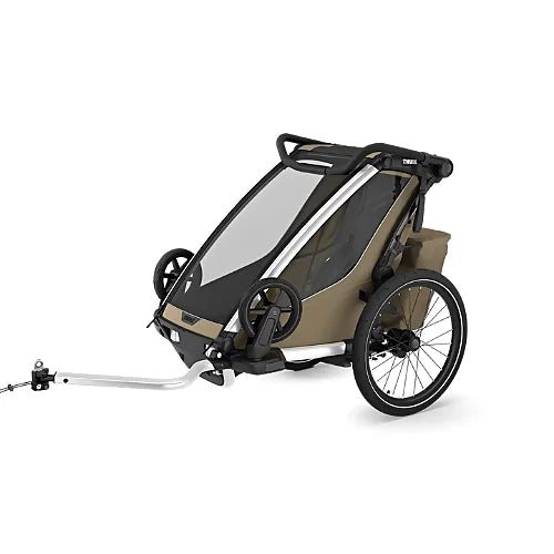 Thule Chariot Cross 2 Single Faded Khaki bike trailer for one child, multisport stroller for active families and cycling adventures