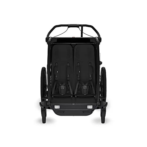 Side view of Thule Chariot Sport 2 Single stroller with aerodynamic frame and large rear wheels