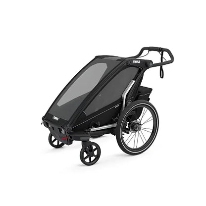 Thule Chariot Sport Single in stroller mode with compact three-wheel setup and ergonomic handlebar