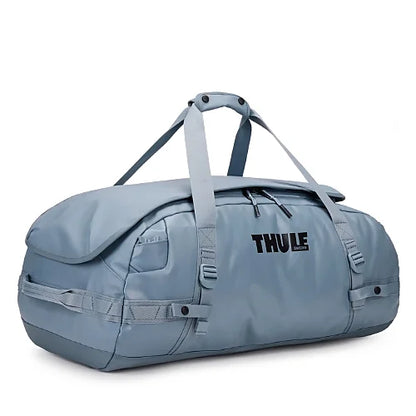 Thule Chasm 70L duffel bag in pond gray sleek design for adventure travel