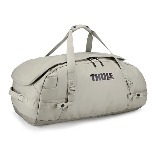 Thule Chasm 70L duffel bag in soft sand rugged construction for outdoor use