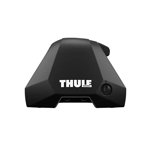Close-up front view of Thule Clamp Edge Foot Pack with logo and lock