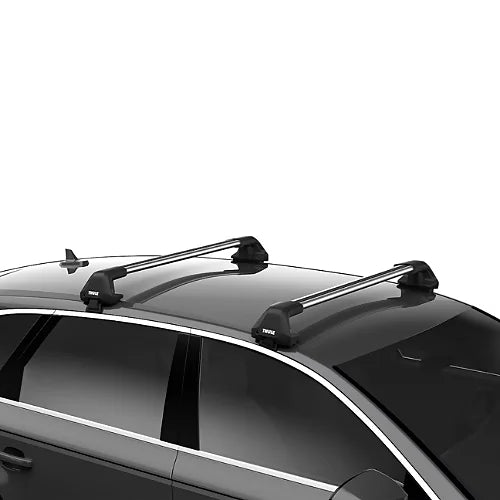 Thule Clamp Edge Foot Pack and bar mounted on car roof