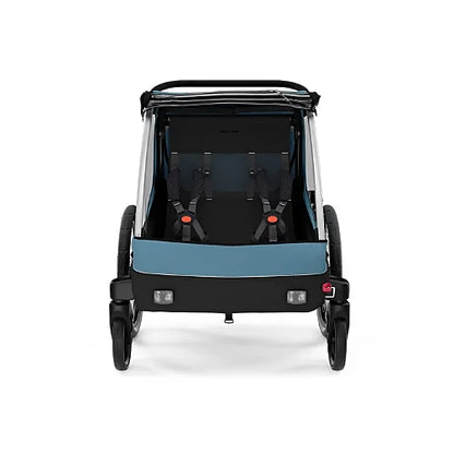 Rear view showing safety harness system of Thule Courier