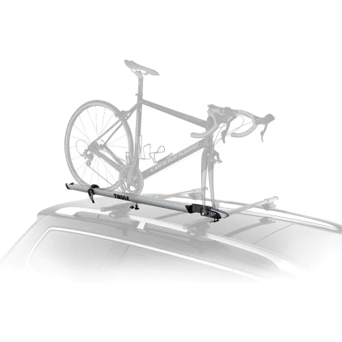 Thule Echelon 518 roof rack bike carrier mounted with road bike on car roof