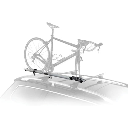 Thule Echelon 518 roof rack bike carrier mounted with road bike on car roof