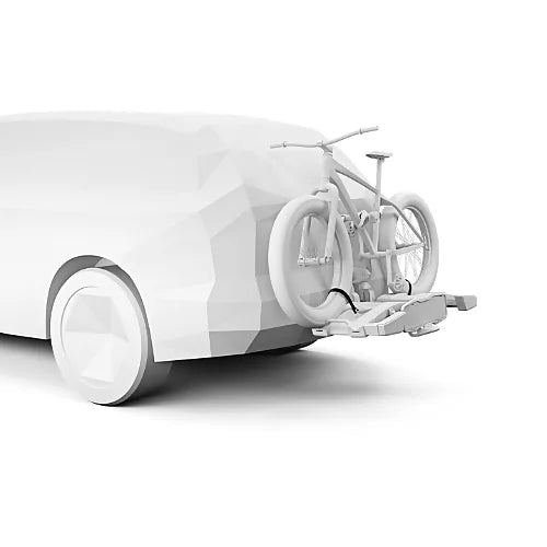 Thule extra-long wheel straps installed on rear bike rack holding fat bikes securely