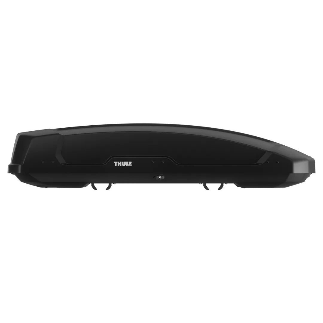 Side profile of the Thule Force XT cargo box against a white background.