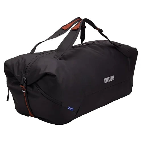 Close-up of Thule GoPack Duffel Bag 75L showing durable fabric, handles, and wide-mouth opening