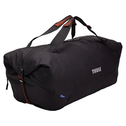 Close-up of Thule GoPack Duffel Bag 75L showing durable fabric, handles, and wide-mouth opening