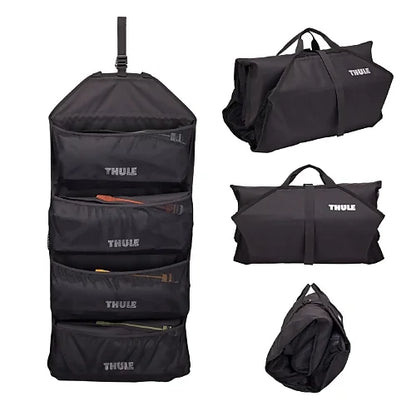 Thule GoPack Duffel Bags tool roll-style storage system showing foldable design and internal compartments