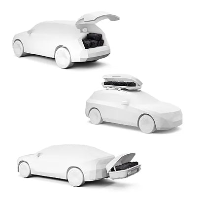 Thule GoPack Duffel Bags loaded into car trunk and rooftop cargo box for road trip organization