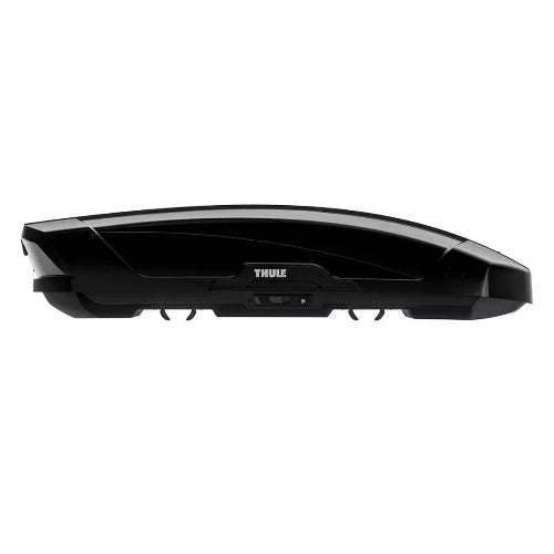 Thule Motion XT roof cargo box side view showing aerodynamic, space-efficient design