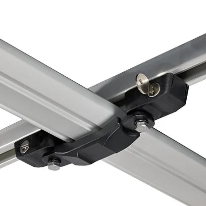 Thule rooftop tent mounting brackets installed on crossbars