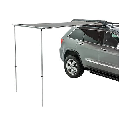 Thule OverCast awning extended from SUV roof rack providing shade