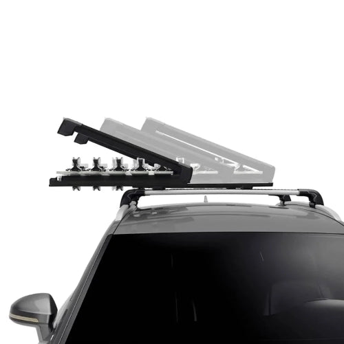 Thule SnowPack Extender side profile showing sliding extension for easy ski and snowboard access
