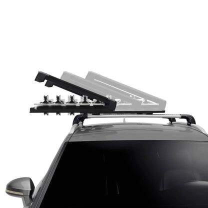 Thule SnowPack Extender side profile showing sliding extension for easy ski and snowboard access