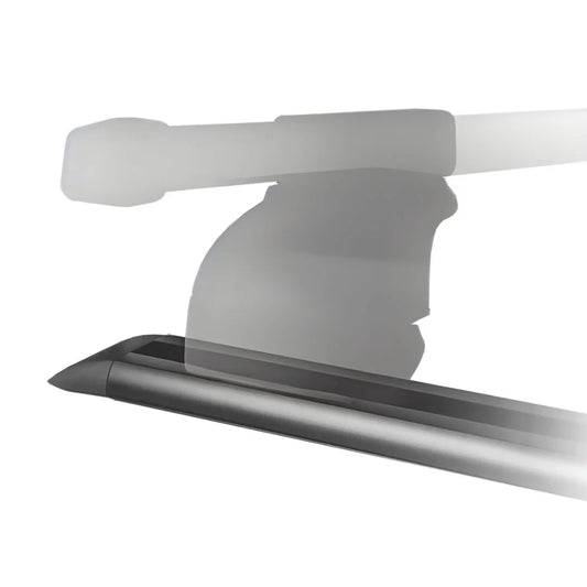 Thule Top Track installed on a vehicle roof with a foot pack and cross bar mock-up