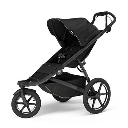Thule Urban Glide 3 black all-terrain stroller with ergonomic handle and spacious storage basket