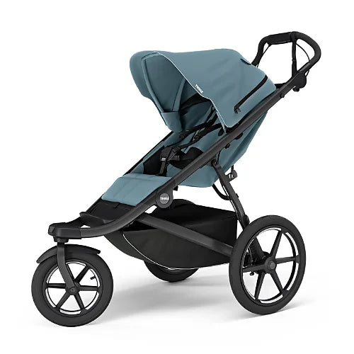 Thule Urban Glide 3 blue all-terrain jogging stroller with large wheels and ergonomic handlebar