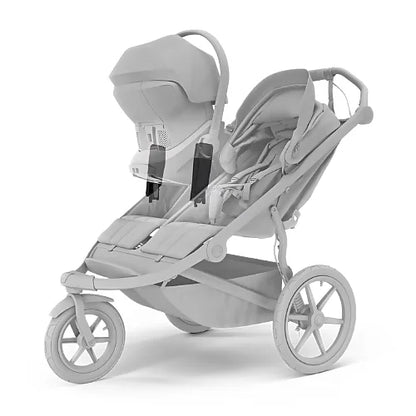 Thule Urban Glide 3 double stroller render showing infant car seat adapter position and mounting points