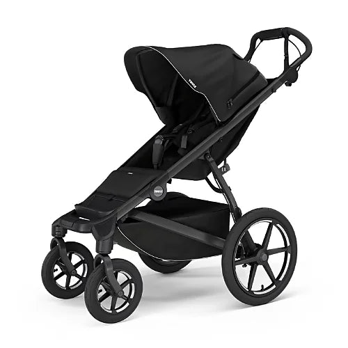 Thule Urban Glide 4-Wheel all-terrain stroller in black with swivel front wheels and air-filled tires
