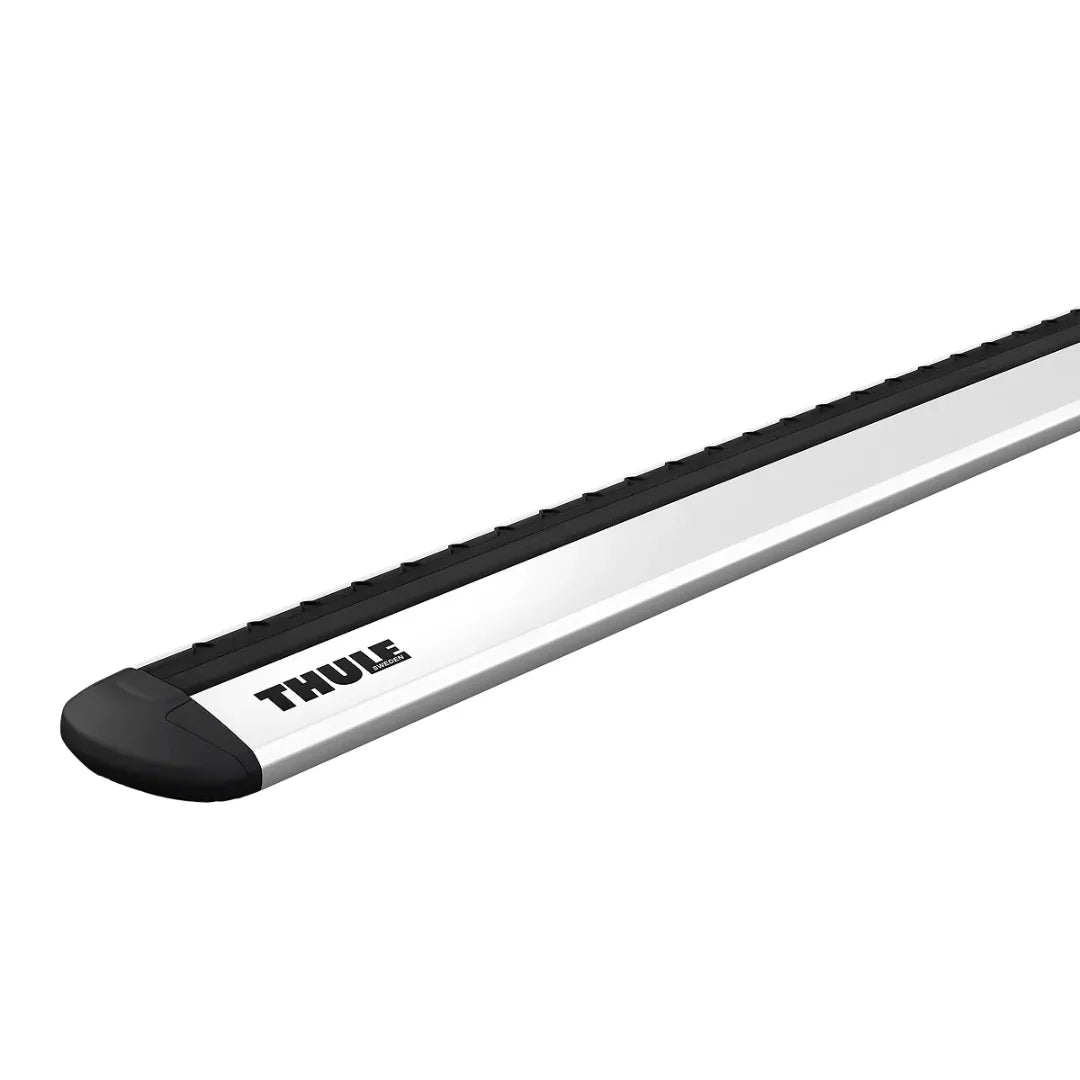 Side angle of black Thule WingBar Evo crossbar