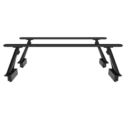 Thule Xscape truck rack black - front angle with crossbars