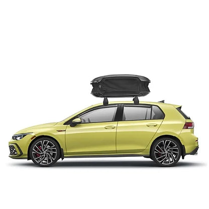 Volkswagen Urban Loader roof box side view on hatchback vehicle, compact and aerodynamic design